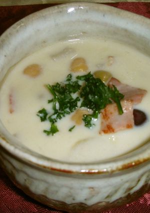 れんこんと豆の豆乳スープ-レシピのメイン写真