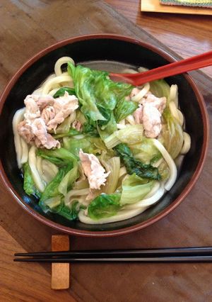レタス半玉ペロリ☆レタぶたうどん-レシピのメイン写真