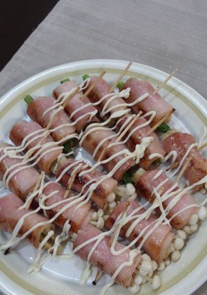 ｱｽﾊﾟﾗ&えのきのﾍﾞｰｺﾝ巻き-レシピのメイン写真