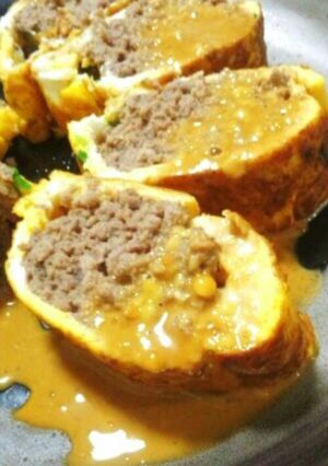 挽き肉のネギ卵焼き-レシピのメイン写真