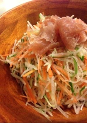 簡単☆生ハムと千切り野菜のサラダ-レシピのメイン写真