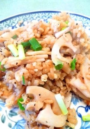 レンコンとＷエビの味噌炊き込みご飯-レシピのメイン写真