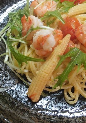＊簡単！野菜とエビのペペロンチーノ＊-レシピのメイン写真