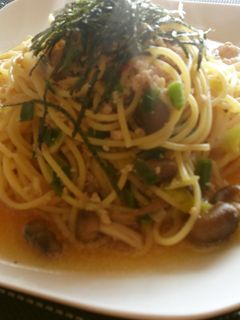 本格派♪鶏そぼろとしめじの和風パスタ-レシピのメイン写真