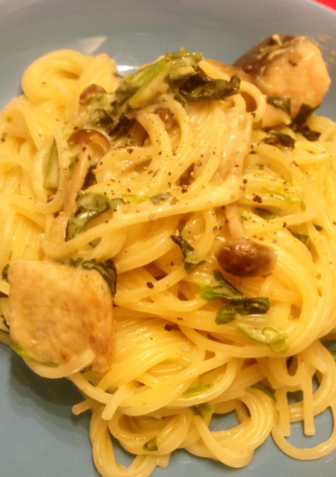 新巻鮭と冷凍ほうれん草のクリームパスタ-レシピのメイン写真
