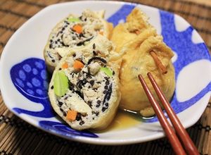 ＊豆腐と挽肉で油揚げの五目巾着煮＊-レシピのメイン写真