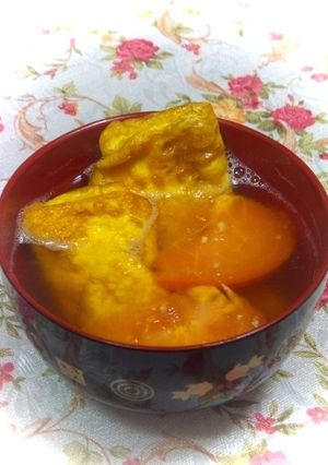 焼き卵とトマトの味噌汁-レシピのメイン写真