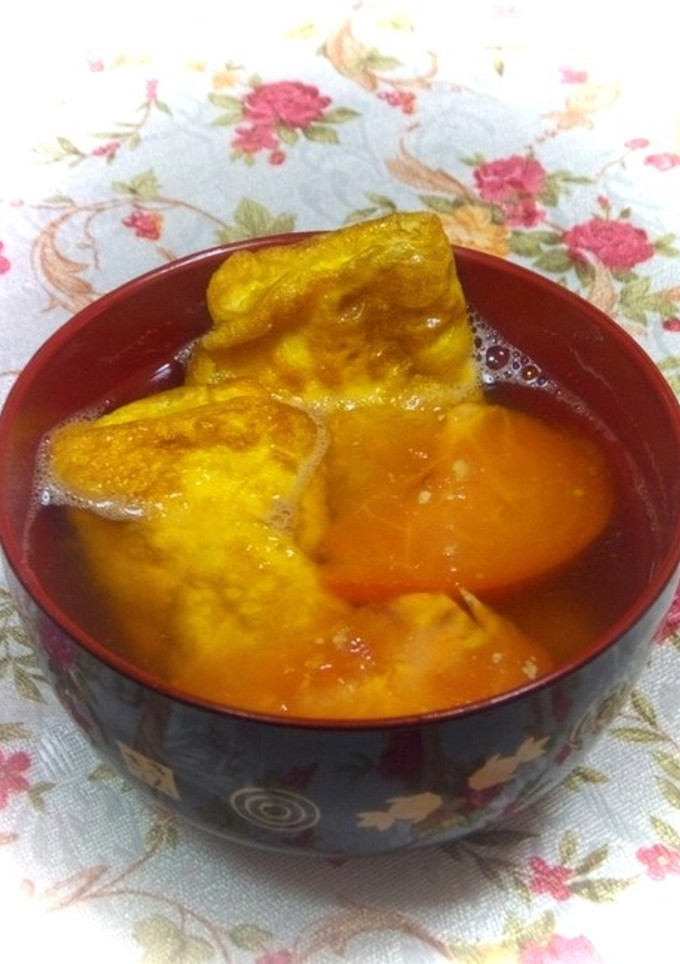 焼き卵とトマトの味噌汁-レシピのメイン写真