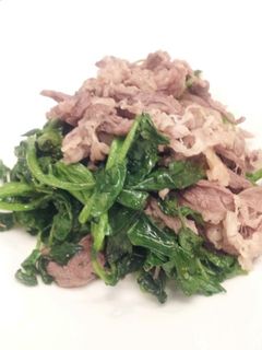 牛肉とクレソンのシンプル炒め-レシピのメイン写真