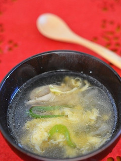 雑煮のだしリメイク☆鶏と卵の親子かき玉汁-レシピのメイン写真