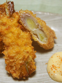 長ネギの豚巻きフライ☆味噌マヨネーズで-レシピのメイン写真