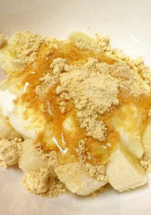 朝食に♪バナナ＆ハニーきな粉ヨーグルト-レシピのメイン写真