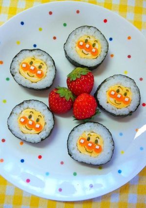 節分 アンパンマン飾り巻き寿司 キャラ弁-レシピのメイン写真