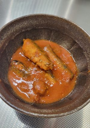 イワシ缶と梅干し種のケチャップ煮-レシピのメイン写真