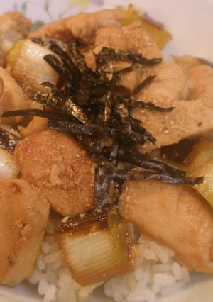 ムネ肉でヘルシーネギマ、照り焼き丼-レシピのメイン写真