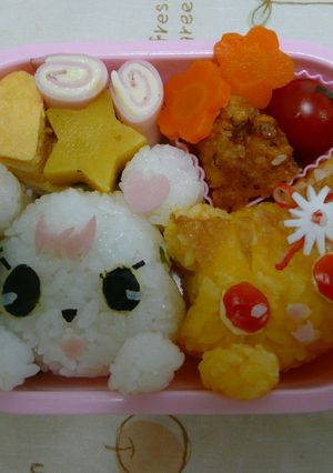 ジュエルペット　ラブラ＆サンゴのキャラ弁-レシピのメイン写真