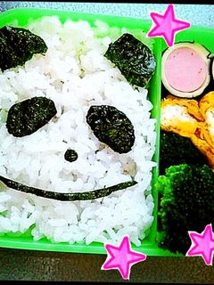 キャラ弁 のり乗せるだけ~パンダ-レシピのメイン写真