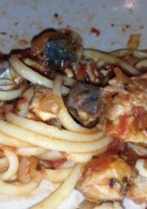 【シンプルパスタ】鯖トマトパスタ-レシピのメイン写真