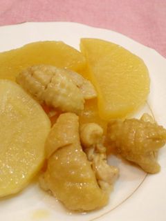 水と油使わない 大根と鶏皮の煮物-レシピのメイン写真