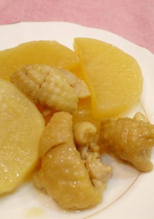 水と油使わない　大根と鶏皮の煮物-レシピのメイン写真