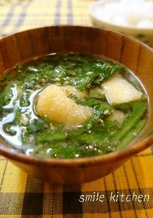 春菊と油揚げの胡麻味噌汁-レシピのメイン写真