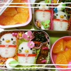 A picture of キャラ弁　ゆきだるまキティちゃん.