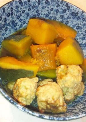 南瓜と鶏団子の煮物-レシピのメイン写真