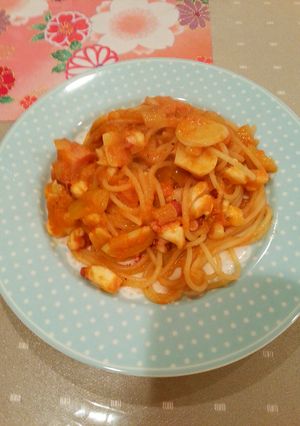 たこのパスタ☆にんじんソースで-レシピのメイン写真