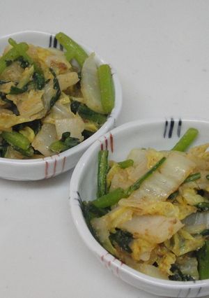[簡単]白菜と春菊の湯引きごまポン和え-レシピのメイン写真