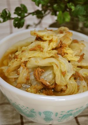 白菜とはごろも煮のレンジ蒸し-レシピのメイン写真