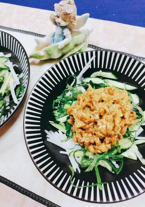 納豆サラダみそ味-レシピのメイン写真