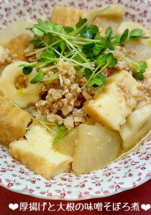 厚揚げと大根の味噌そぼろ煮-レシピのメイン写真