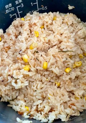 コーン塩こんぶ白米もち米炊き込みご飯-レシピのメイン写真
