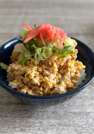 そぼろが残ったら納豆に混ぜ②〜ʚ◡̈⃝ɞ-レシピのメイン写真