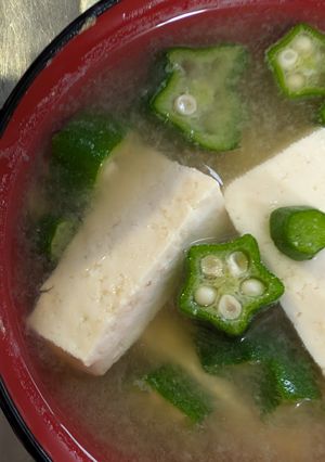 とっても簡単★豆腐とオクラのお味噌汁-レシピのメイン写真
