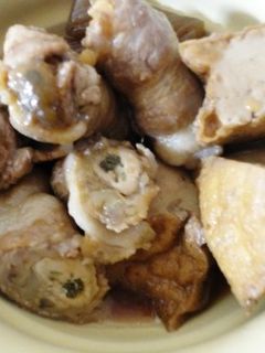 牡蠣の豚肉巻き厚揚げ煮-レシピのメイン写真
