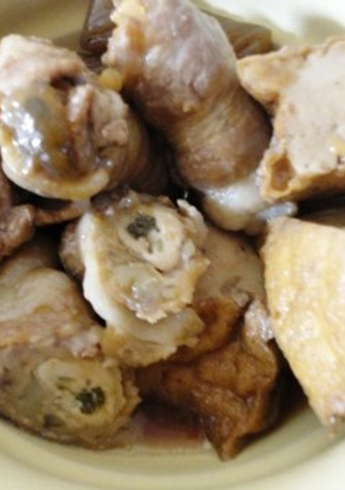 牡蠣の豚肉巻き厚揚げ煮-レシピのメイン写真