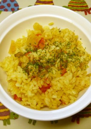 ♬福神漬とプチトマトのカレー炊き込みご飯-レシピのメイン写真