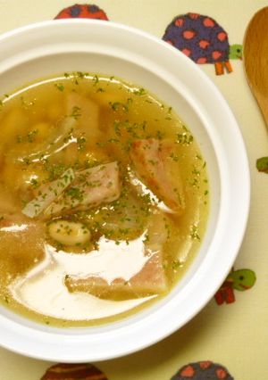 ♬玉ねぎ大豆とポークソーセージのスープ♬-レシピのメイン写真