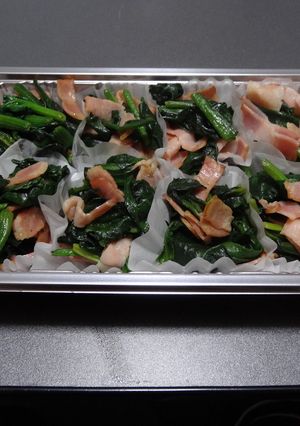お弁当冷凍 ほうれん草とベーコンの炒め物-レシピのメイン写真