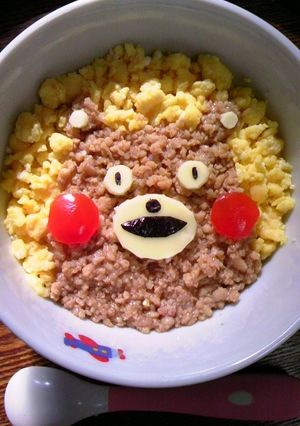 そぼろで＊くまモンの弟？！うまモン-レシピのメイン写真