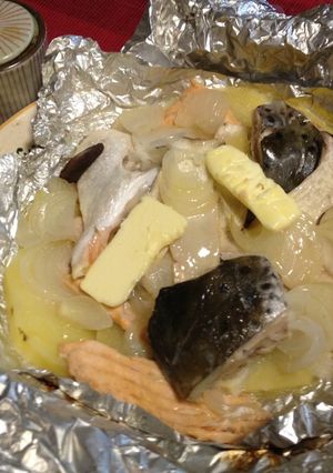 鮭アラのホイル蒸し♪-レシピのメイン写真