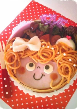 バレンタイン♡キャラ弁*ドキドキ女の子-レシピのメイン写真