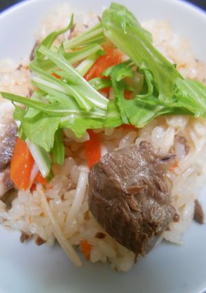 ブリとブナピーの炊き込みご飯・水菜のせ-レシピのメイン写真