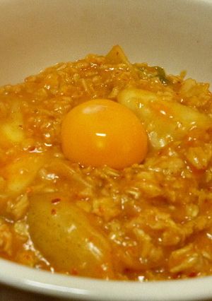 オートミールで☆キムチお粥-レシピのメイン写真
