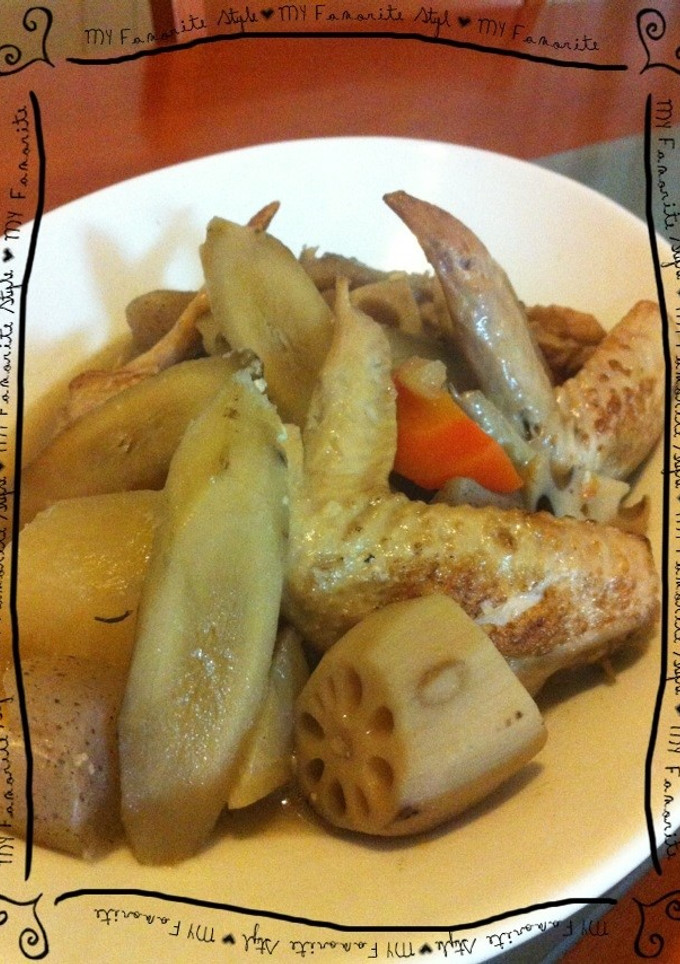 とろっとろ♡手羽先と根菜の煮物-レシピのメイン写真