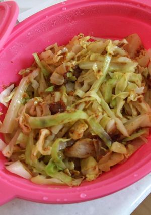 超熟と食べよう！カレー風味♡キャベチ—-レシピのメイン写真