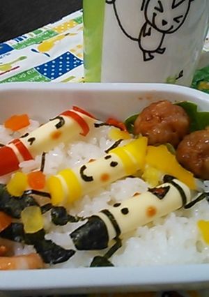 キャラ弁☆絵本「くろくん」　卵不使用-レシピのメイン写真