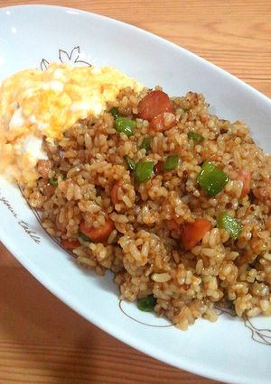 カレーをリメイク＊カレー炒飯マヨたま添え-レシピのメイン写真