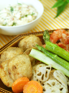 海老と旬野菜のフリット(梅豆腐デイップ)-レシピのメイン写真